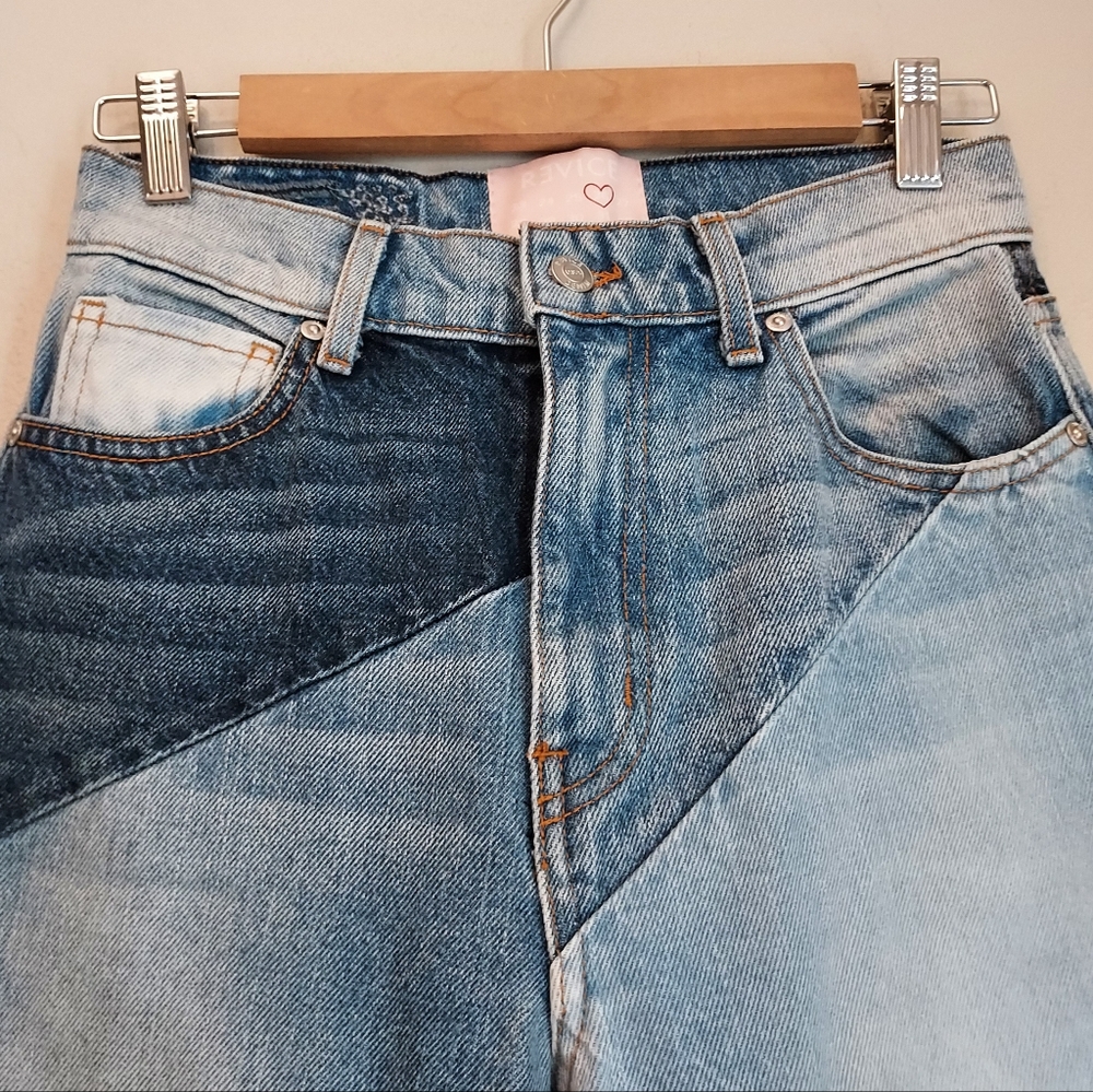 Revice Denim Patchwork Colorblock Straight Jeans Size 26 90's Baby Candy Shop - Picture 4 of 8